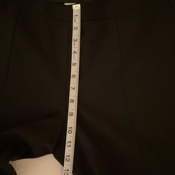 Doncaster Pants Black Side Zip Closure Front Hem Slits Poly Spandex Stretch 14 - Picture 5 of 15